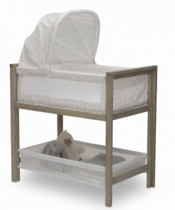 Simmons Kids Bassinets Farmhouse 2-in-1 Wood Bedside Bassinet Sleeper And Changer