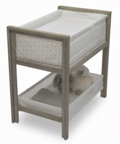 Simmons Kids Bassinets Farmhouse 2-in-1 Wood Bedside Bassinet Sleeper And Changer