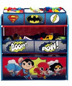 Delta Children Storage Super Friends (Batman | Robin | Superman | Wonder Woman | The Flash) Multi-Bin Toy Organizer