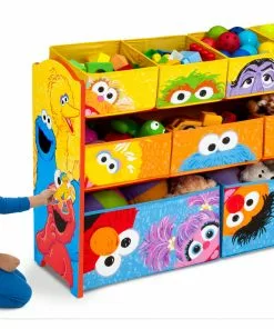 Delta Children Sesame Street Deluxe 9 Bin Design And Store Toy Organizer Storage