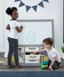 Delta Children At-Home Artist Center – Deluxe Double-Sided Easel & Storage Unit