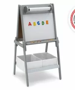 Delta Children Chelsea Double-Sided Storage Easel With Paper Roll And Magnets | Dry Erase Surface & Chalkboard Surface Gifts