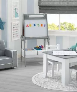 Delta Children Chelsea Double-Sided Storage Easel With Paper Roll And Magnets | Dry Erase Surface & Chalkboard Surface Gifts