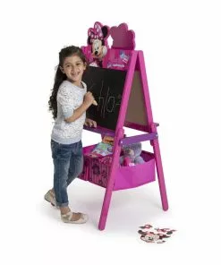 Delta Children Easels Minnie Mouse Wooden Double Sided Activity Easel