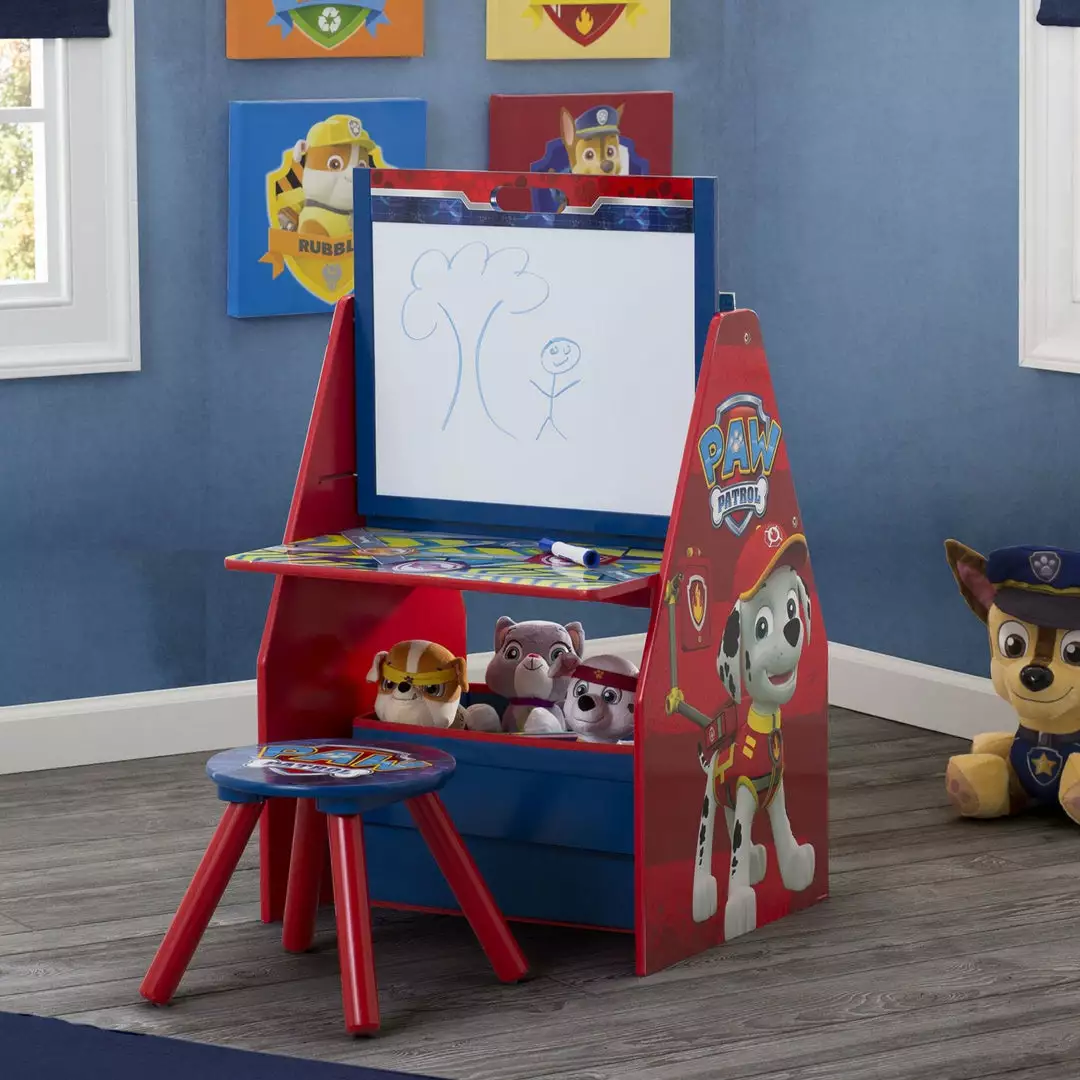 Delta Children PAW Patrol Deluxe Kids Art Table - Easel, Desk, Stool, Toy Organizer 10 Delta Children PAW Patrol Deluxe Kids Art Table - Easel, Desk, Stool, Toy Organizer
