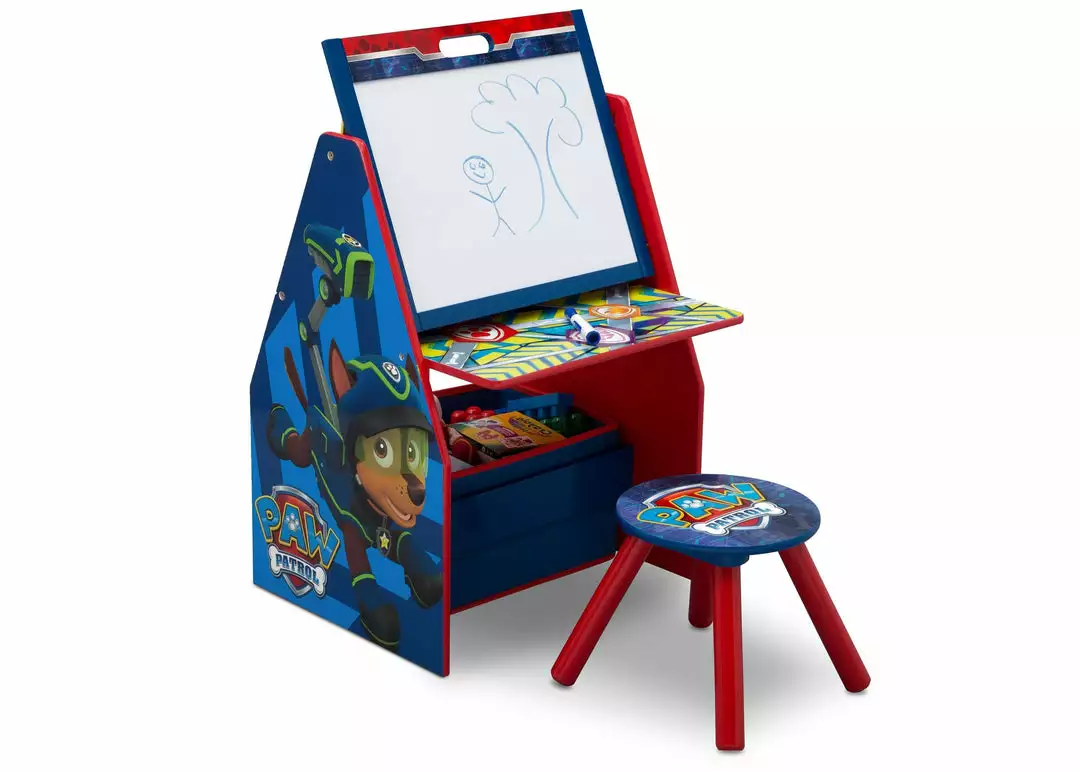 Delta Children PAW Patrol Deluxe Kids Art Table - Easel, Desk, Stool, Toy Organizer 7 Delta Children PAW Patrol Deluxe Kids Art Table - Easel, Desk, Stool, Toy Organizer