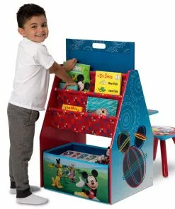 Delta Children Mickey Mouse Activity Center - Easel Desk With Stool & Toy Organizer Easels