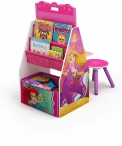 Delta Children Easels Princess Activity Center - Easel Desk With Stool & Toy Organizer