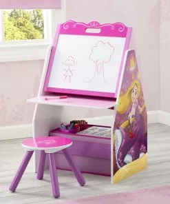 Delta Children Easels Princess Activity Center - Easel Desk With Stool & Toy Organizer