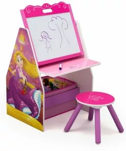 Delta Children Easels Princess Activity Center - Easel Desk With Stool & Toy Organizer