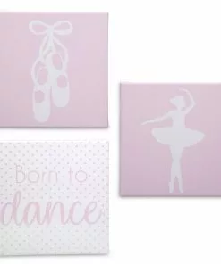 Delta Children Ballerina 3-Piece Canvas Wall Art Set For Girls