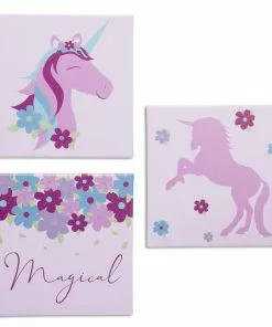 Delta Children Unicorn 3-Piece Canvas Wall Art Set For Girls