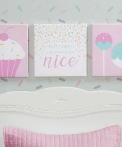 Delta Children Cake Pops 3-Piece Canvas Wall Art Set For Girls
