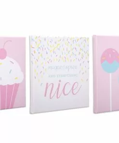 Delta Children Cake Pops 3-Piece Canvas Wall Art Set For Girls