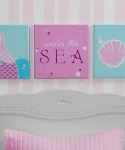 Delta Children Décor & Accessories Seashell 3-Piece Canvas Wall Art Set For Girls
