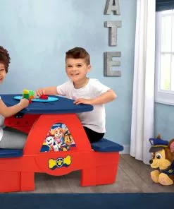 Delta Children What's New PAW Patrol 4 Seat Activity Picnic Table With LEGO Compatible Tabletop