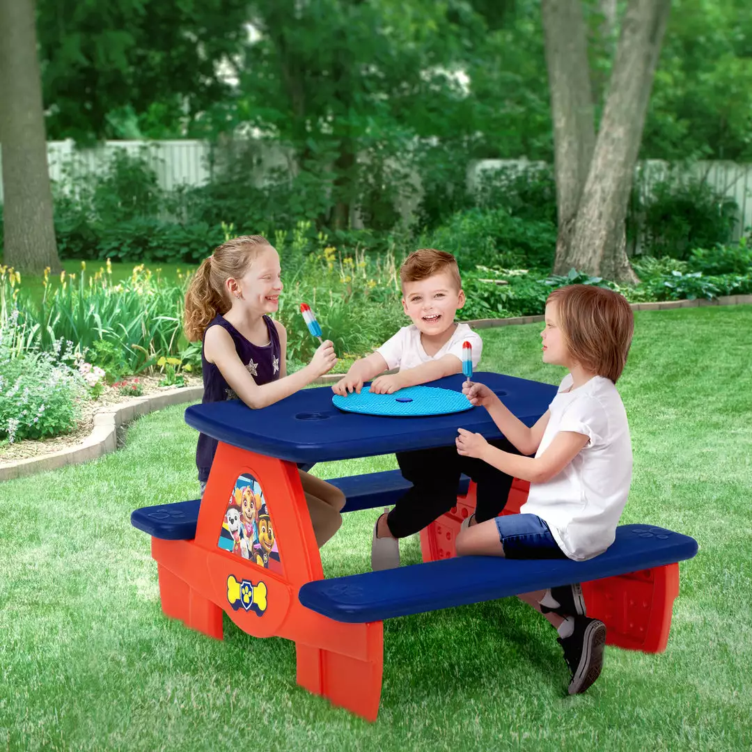 Delta Children What's New PAW Patrol 4 Seat Activity Picnic Table With LEGO Compatible Tabletop 13 Delta Children What's New PAW Patrol 4 Seat Activity Picnic Table With LEGO Compatible Tabletop