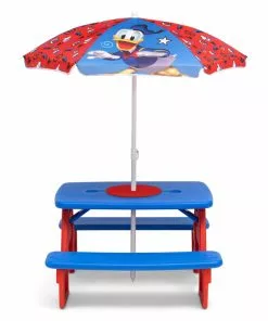 Delta Children Mickey Mouse 4 Seat Activity Picnic Table With Umbrella And LEGO Compatible Tabletop 10 Delta Children Mickey Mouse 4 Seat Activity Picnic Table With Umbrella And LEGO Compatible Tabletop