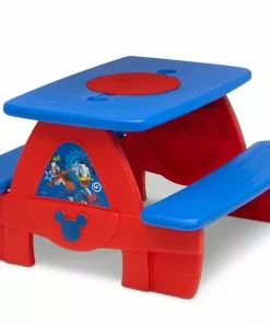 Delta Children Mickey Mouse 4 Seat Activity Picnic Table With LEGO Compatible Tabletop Outdoor