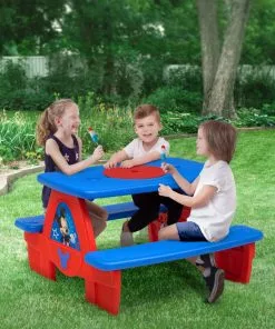 Delta Children Mickey Mouse 4 Seat Activity Picnic Table With LEGO Compatible Tabletop Outdoor