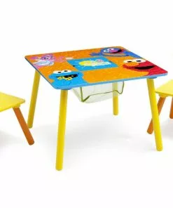 Delta Children Sesame Street Puzzle Table & Chair Set With Storage Table & Chair Sets