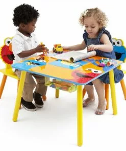 Delta Children Sesame Street Puzzle Table & Chair Set With Storage Table & Chair Sets