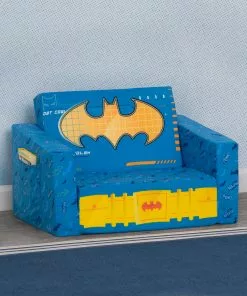 Delta Children Batman Cozee Flip-Out Chair - 2-in-1 Convertible Chair To Lounger For Kids