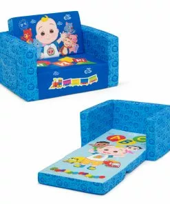 Delta Children Kids’ Chairs CoComelon Cozee Flip-Out Chair - 2-in-1 Convertible Sofa To Lounger For Kids