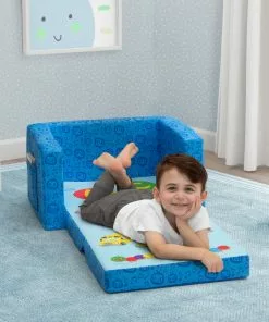 Delta Children Kids’ Chairs CoComelon Cozee Flip-Out Chair - 2-in-1 Convertible Sofa To Lounger For Kids