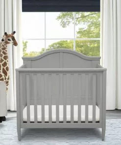 Delta Children Parker Mini Convertible Baby Crib With Mattress And 2 Sheets