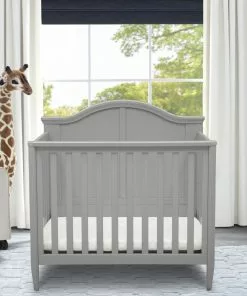 Delta Children Parker Mini Convertible Baby Crib With Mattress And 2 Sheets