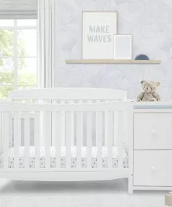 Delta Children Baby Cribs Mason Convertible 6-in-1 Crib And Changer