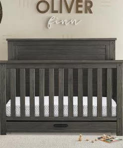Simmons Kids Caden 6-in-1 Convertible Crib With Trundle Drawer Baby Cribs