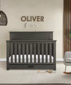 Simmons Kids Caden 6-in-1 Convertible Crib With Trundle Drawer Baby Cribs