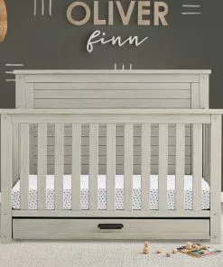 Simmons Kids Caden 6-in-1 Convertible Crib With Trundle Drawer Baby Cribs