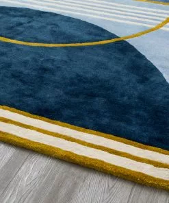 Delta Children Blue Abstract Hand-Tufted Area Rug 5x8