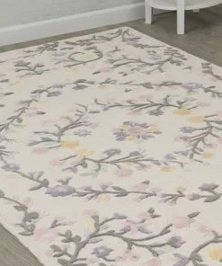 Delta Children Floral Garden Hand-Tufted Wool Blend Area Rug 5x8 11 Delta Children Floral Garden Hand-Tufted Wool Blend Area Rug 5x8