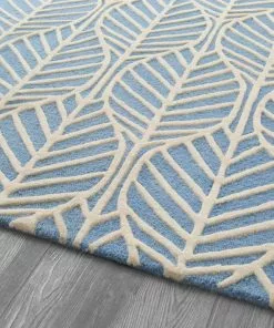 Delta Children Blue Palm Hand-Tufted 100% Wool Area Rug 5x8 What's New