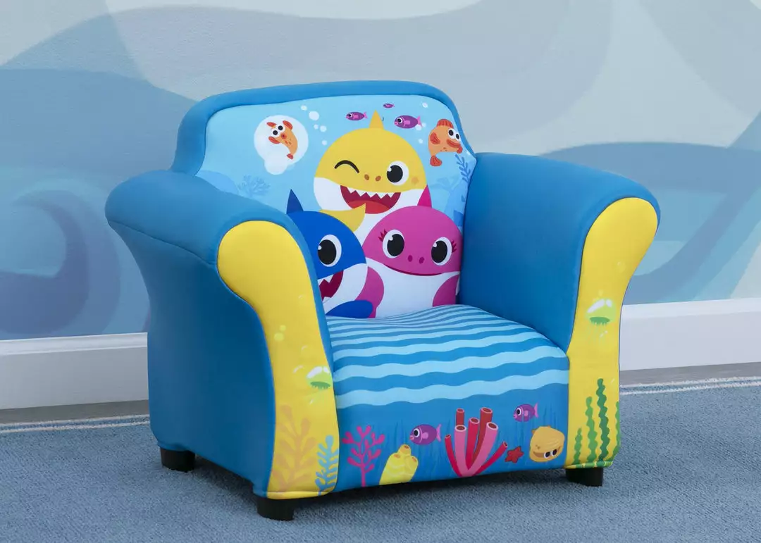 Delta Children Baby Shark Upholstered Chair With Sculpted Plastic Frame What's New 4 Delta Children Baby Shark Upholstered Chair With Sculpted Plastic Frame What's New