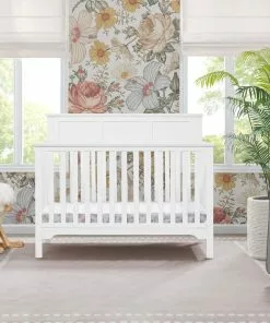 Delta Children Baby Cribs Sweet Beginnings Hart Flat Top 6-in-1 Convertible Crib
