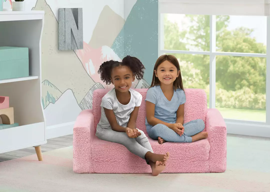 Delta Children Cozee Flip-Out Sherpa 2-in-1 Convertible Sofa To Lounger For Kids 11 Delta Children Cozee Flip-Out Sherpa 2-in-1 Convertible Sofa To Lounger For Kids