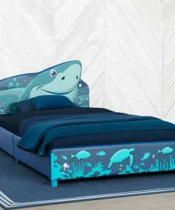 Delta Children Shark Upholstered Twin Bed