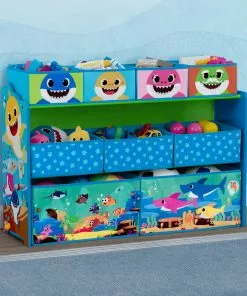 Delta Children Storage Baby Shark Deluxe 9 Bin Design And Store Toy Organizer