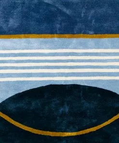 Delta Children Blue Abstract Hand-Tufted Area Rug 5x8