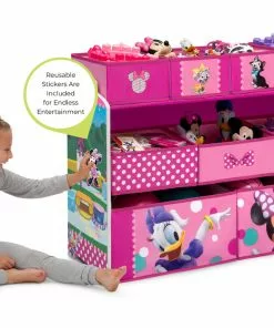 Delta Children Storage Minnie Mouse Deluxe 9 Bin Design And Store Toy Organizer