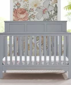 Delta Children Baby Cribs Sweet Beginnings Hart Flat Top 6-in-1 Convertible Crib