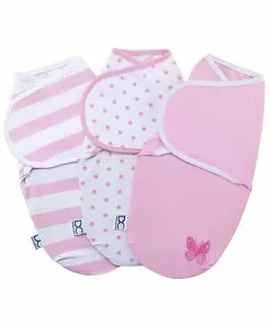 Delta Children Little Lambs Adjustable Swaddle Wrap - Size Large, Fits Babies 3-6 Months/14-18 Lbs., 3-Pack