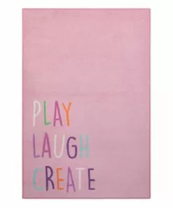 Delta Children Play/Laugh/Create Rectangle Area Rug For Kids, 39-Inch X 59-Inch
