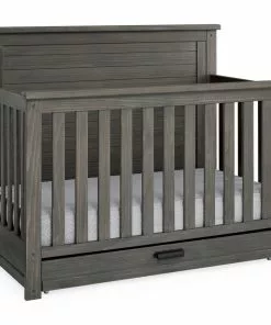 Simmons Kids Caden 6-in-1 Convertible Crib With Trundle Drawer Baby Cribs