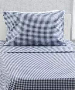Delta Children Navy Gingham 3-Piece Twin Sheet Set